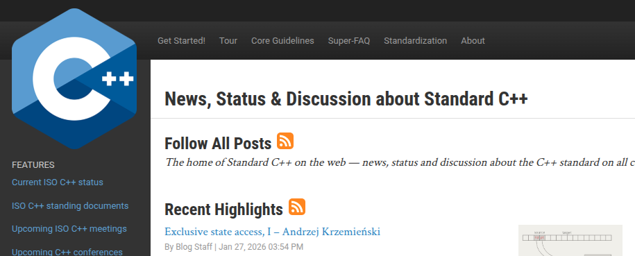 C++ official website